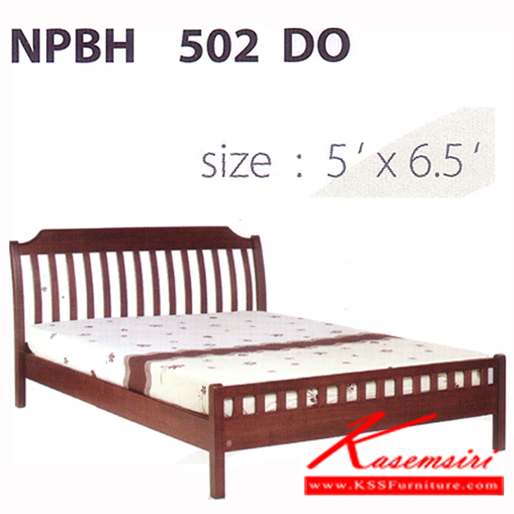 131024082::NPBH-502::เตียงไม้ธรรมชาติ 5ฟุต หัวระแนง มีสีดีโอ/บีช/สัก/Z11/ขาว เตียงไม้ธรรมชาติ FUTUREWOOD