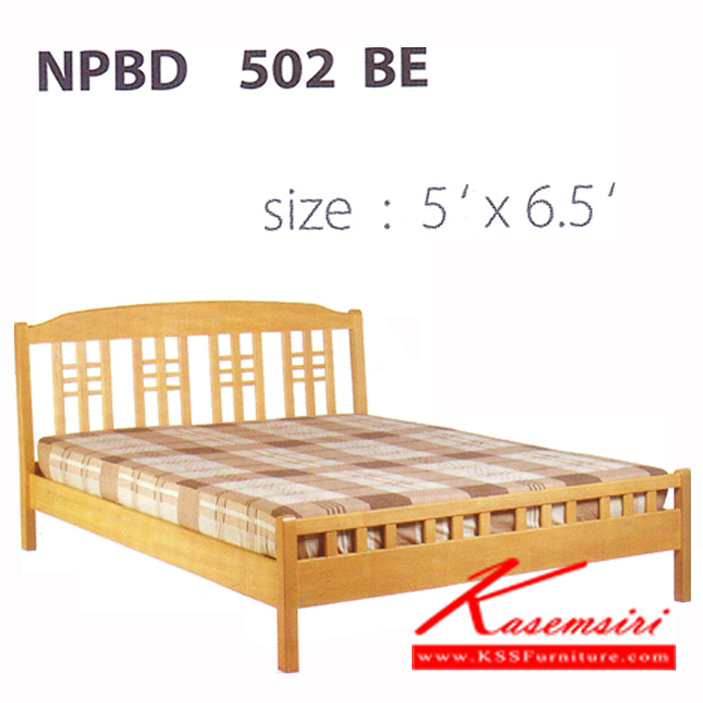 131036098::NPBD-502::เตียงไม้ธรรมชาติ 5ฟุต หัวระแนง มีสีดีโอ/บีช/สัก/Z11/ขาว เตียงไม้ธรรมชาติ FUTUREWOOD