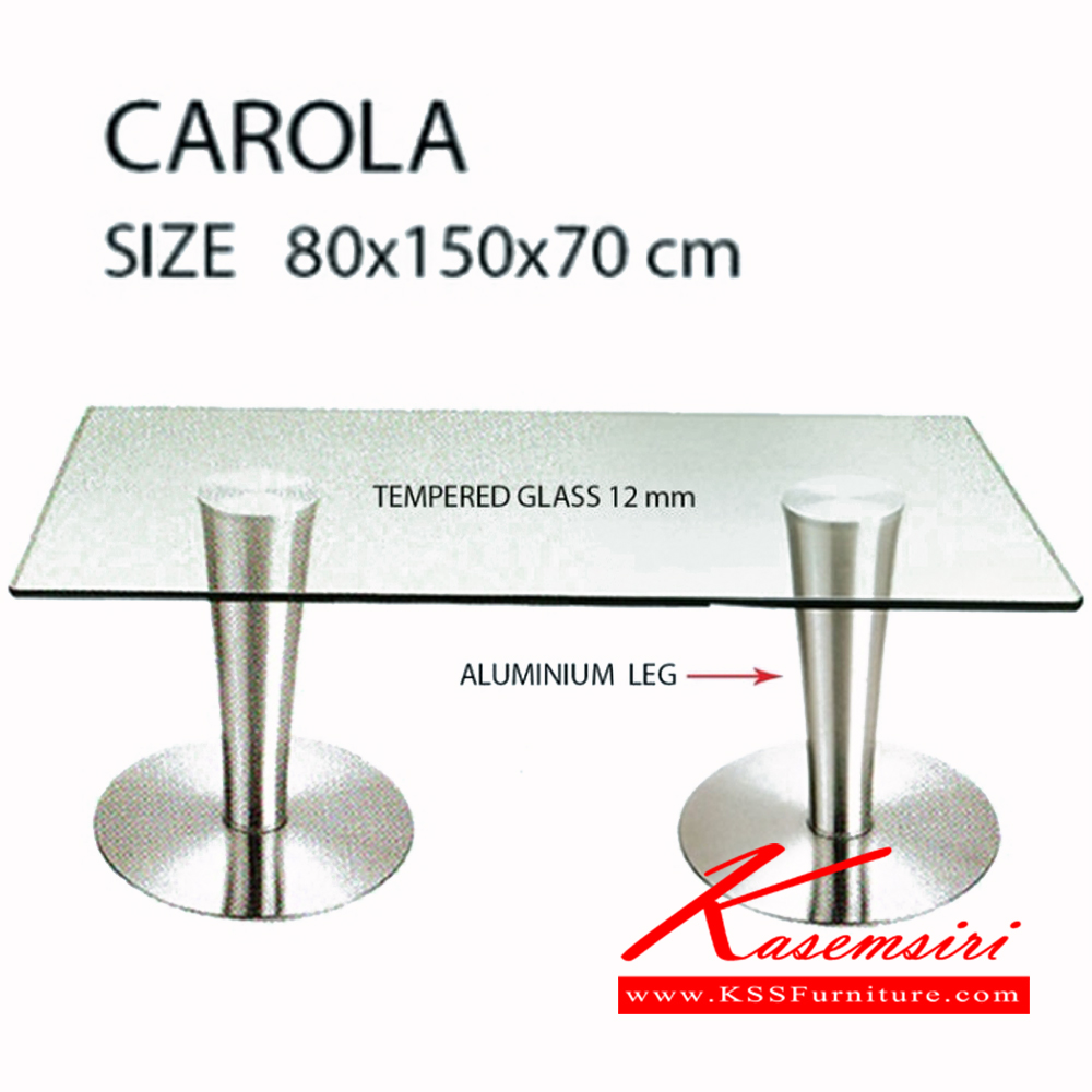 282100035::CAROLA::CAROLA โต๊ะกระจก ขนาด ก1500xล800xส700ซม. โต๊ะอาหารกระจก ฟรอนเทียร์ โต๊ะอาหารกระจก ฟรอนเทียร์