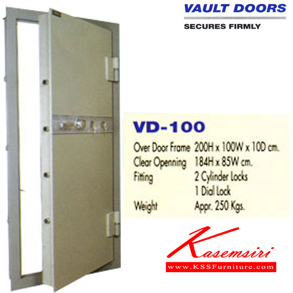 38034::VD-100::ประตูห้องนิรภัย น้ำหนัก250กิโล. ขนาดรวมขอบ ก1000xล100xส2000 มม. ขนาดไม่รวมของ ก850xล100xส1840 มม. ตู้เซฟ KINGSTEEL