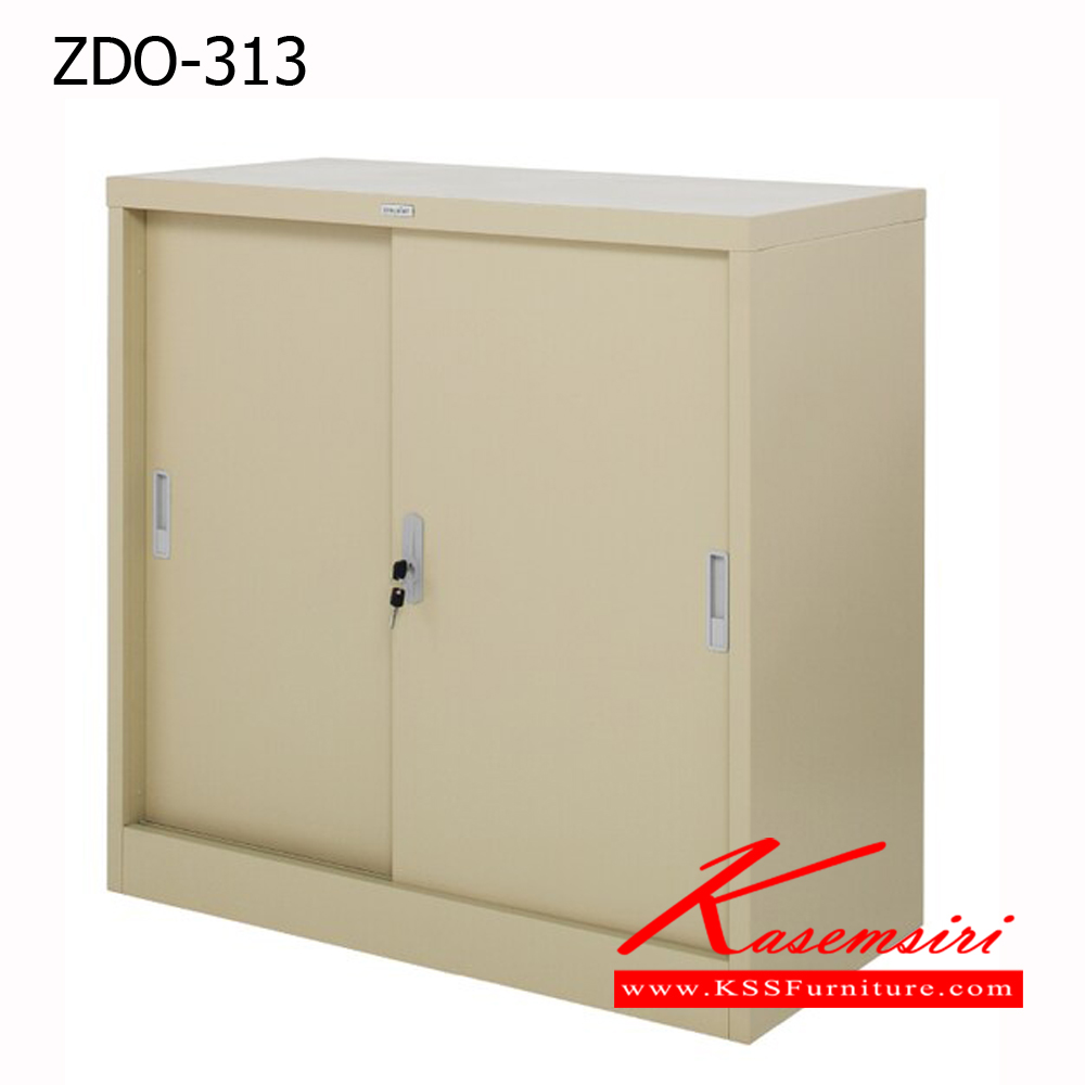 94068::ZDO-313::ตู้บานเลื่อนทึบ 3 ฟุต ขนาด ก900xล450xส900 มม. มีสีครีม,สีเทาสลับ ตู้เอกสารเหล็ก zingular