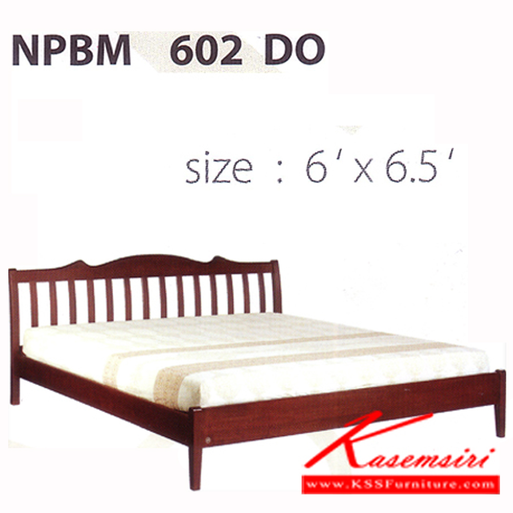 12950082::NPBM-602::เตียงไม้ธรรมชาติ 6ฟุต หัวระแนง มีสีดีโอ/บีช/สัก/Z11/ขาว เตียงไม้ธรรมชาติ FUTUREWOOD