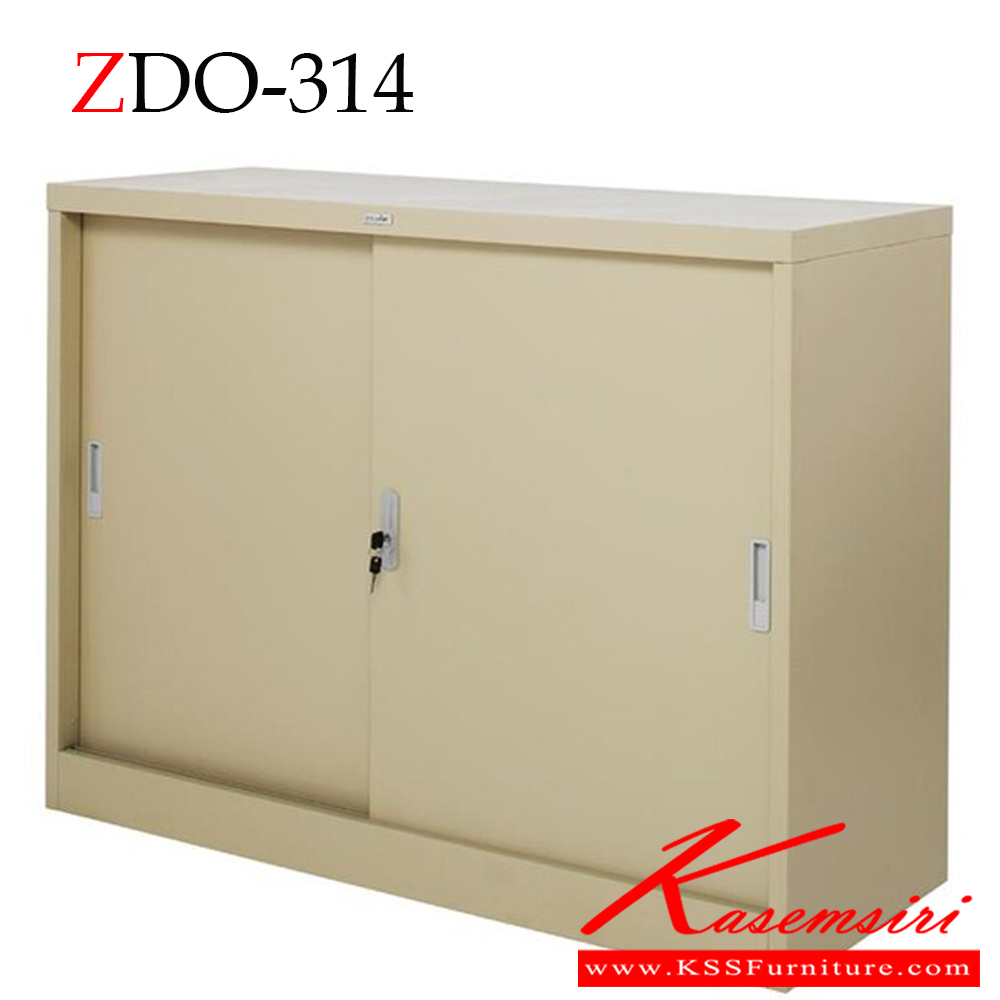 71016::ZDO-314::A Zingular metal cabinet with 4-feet sliding doors. Dimension (WxDxH) cm : 120x45x90. Available in Cream and Grey