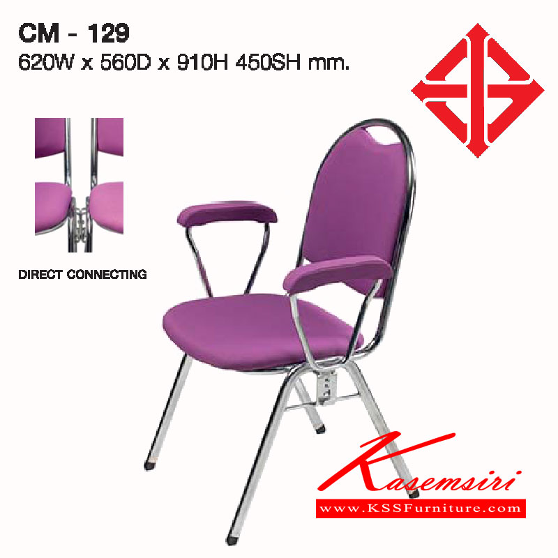 37025::CM-129::A Lucky guest chair with chrome plated frame and PVC leather/wool fabric seat. Dimension (WxDxH) cm : 62x56.5x91