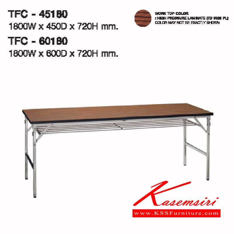 37034::TFC-45180-60180::A Lucky multipurpose table with melamine laminated sheet on top surface and chrome plated frame. Dimension (WxDxH) cm : 180x45x72/180x60x72 LUCKY Multipurpose Tables