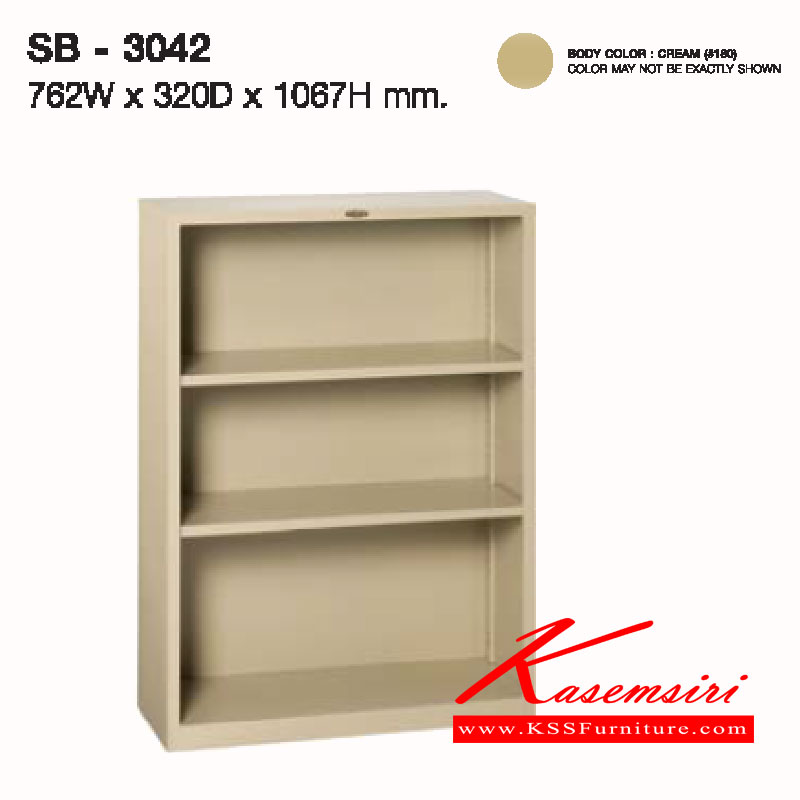 73062::SB-3042::A Lucky metal multipurpose cupboard with open shelves. Dimension (WxDxH) cm : 76.2x32x106.7