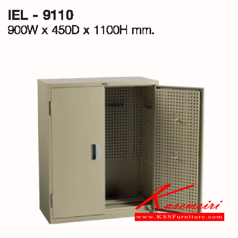 72042::IEL-9110-9185::A Lucky metal multipurpose cupboard with double swing doors. Dimension (WxDxH) cm : 90x45x110/90x45x185 LUCKY Steel Multipurpose Cupboards