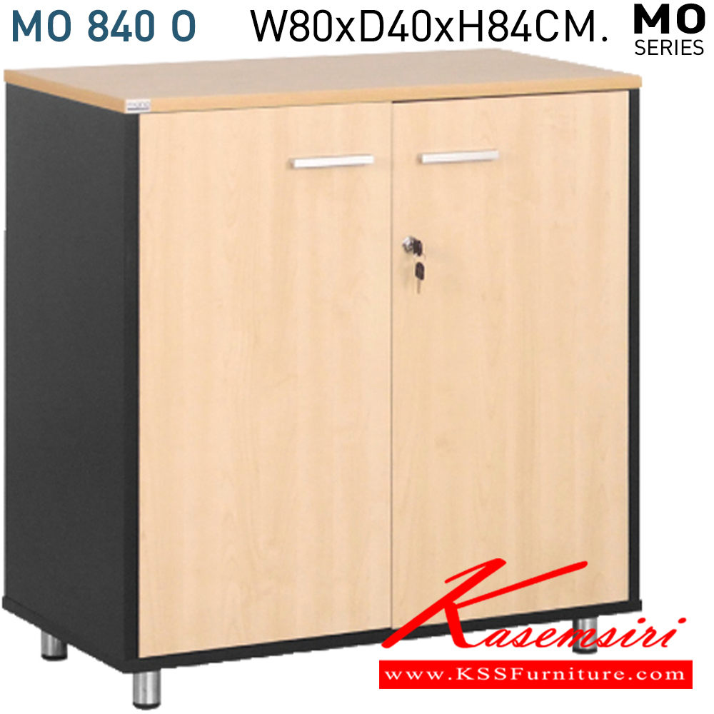 19074::MO840O::A Mono cabinet with swing doors and steel adjustable base. Dimension (WxDxH) cm : 80x40x84. Available in Cherry-Black, Maple-Black, Maple-Grey and White