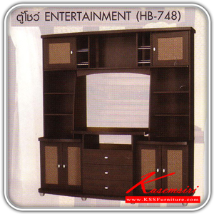 181390076::HB-748::ชุดโฮมเอ็นเตอร์เทนเมนท์ BALI รุ่น HB-748 ขนาด ก1830xล580xส1940 มม.สีโอ๊ค ตู้โชว์ SURE