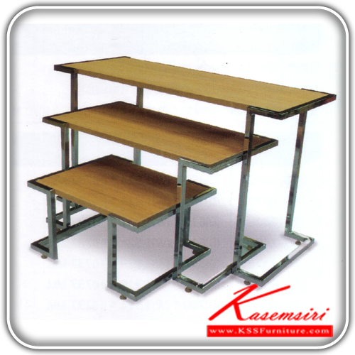 22168068::CC-1824-1836-1848::A Tokai multipurpose table with laminated topboard and chrome plated base. Dimension (WxDxH) cm : 50x65x32