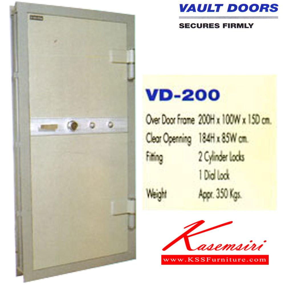 80056::VD-200::ประตูห้องนิรภัย น้ำหนัก350กิโล. ขนาดรวมขอบ ก1000xล150xส2000 มม. ขนาดไม่รวมของ ก850xล150xส1840 มม. สีเทาสลับ ตู้เซฟ KINGSTEEL