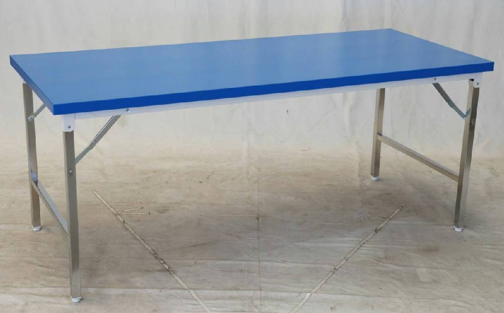 22037::MTSB::โต๊ะพับอเนกประสงค์ Top เหล็ก รุ่น MTS สีน้ำเงิน คานและขาสีขาว อีลิแกนต์ โต๊ะพับอเนกประสงค์-หน้าเหล็ก
