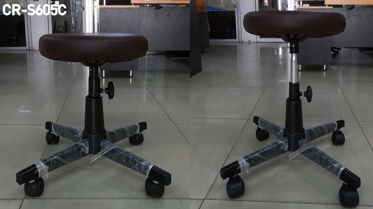 62040::CR-S605C::stool เก้าอี้บาร์ ปรับสูง-ต่ำโดยใช้โชคแก๊สและใช้สกรูล็อค หุ้มเบาะหนังPVC,หุ้มเบาะหนังPU,หุ้มเบาะผ้าฝ้าย ขาเหล็กโครเมียม มีล้อ  เก้าอี้สตูล asahi