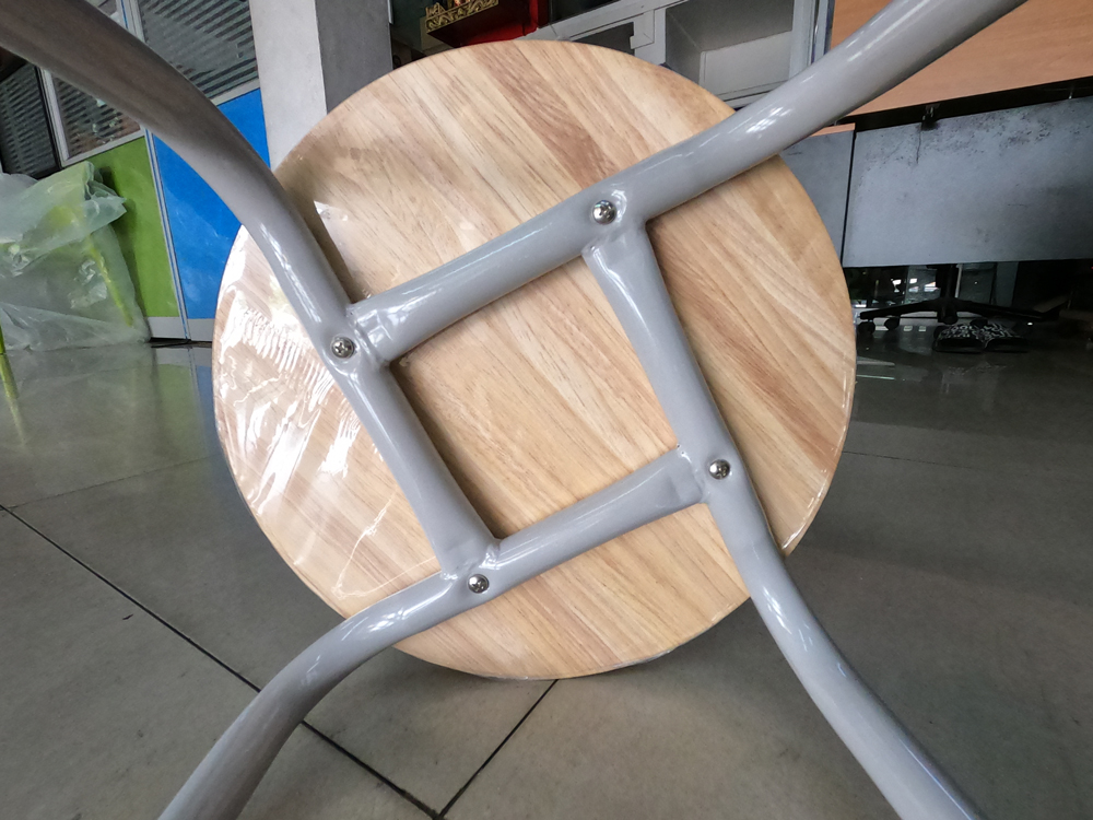 53078::DT-166::A VC multipurpose chair with wooden seat and painted base. Dimension (WxDxH) cm : 30x30x43