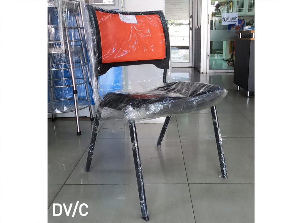 19011::DV-C::A Mono multipurpose chair with CAT fabric seat and black painted base. Dimension (WxDxH) cm : 49x62x82