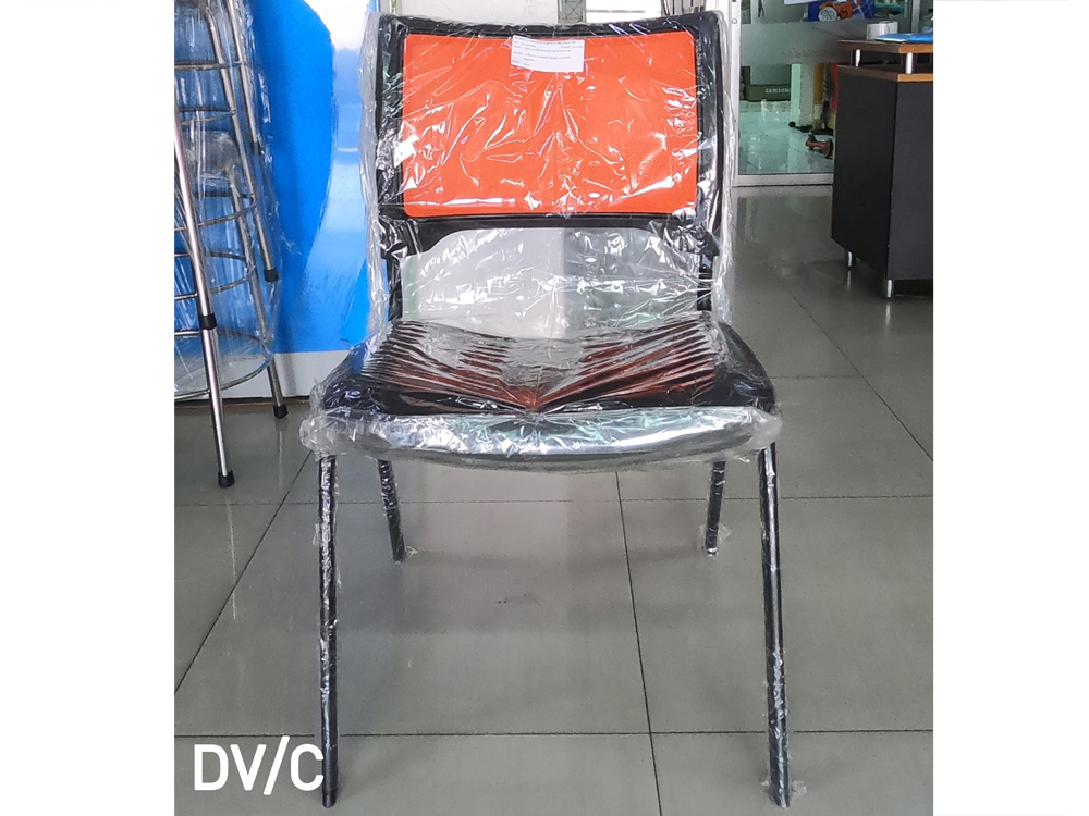 19011::DV-C::A Mono multipurpose chair with CAT fabric seat and black painted base. Dimension (WxDxH) cm : 49x62x82