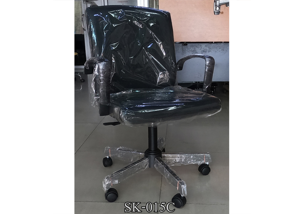 71037::SK015::A Chawin office chair with PVC leather seat, plastic base and gas-lift adjustable. Dimension (WxDxH) cm : 56x50x91 CHAWIN Office Chairs