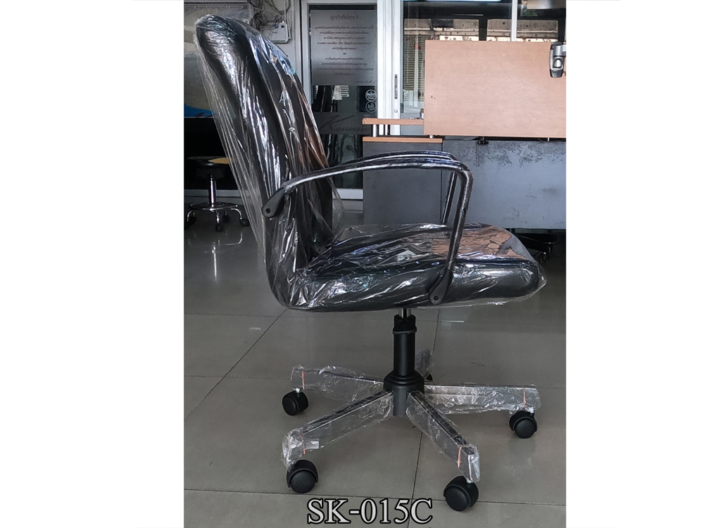 71037::SK015::A Chawin office chair with PVC leather seat, plastic base and gas-lift adjustable. Dimension (WxDxH) cm : 56x50x91 CHAWIN Office Chairs