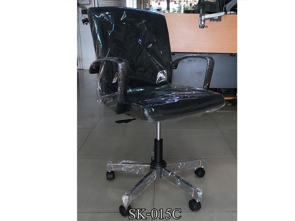 71037::SK015::A Chawin office chair with PVC leather seat, plastic base and gas-lift adjustable. Dimension (WxDxH) cm : 56x50x91 CHAWIN Office Chairs