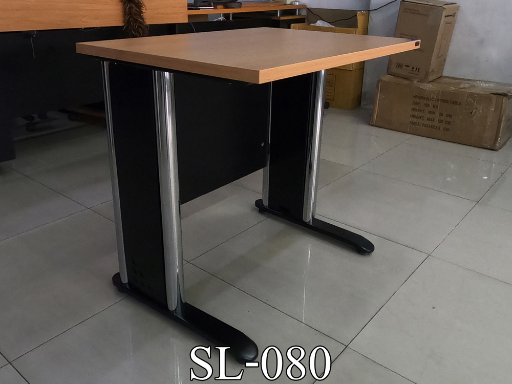 42056::SL-080,SL-080/75::โต๊ะทำงานโล่งขาเหล็กชุปโครเมี่ยม  SL-080 ขนาด ก800xล600xส750 มม. และ SL-080/75 ขนาด ก800xล750xส750 มม. สอบถามผลิตหน้าโต๊ะเมลามินสีอื่นได้ เลือกสีขาโต๊ะ3(สีขาว,สีเทา,สีดำ) บีที โต๊ะเหล็ก