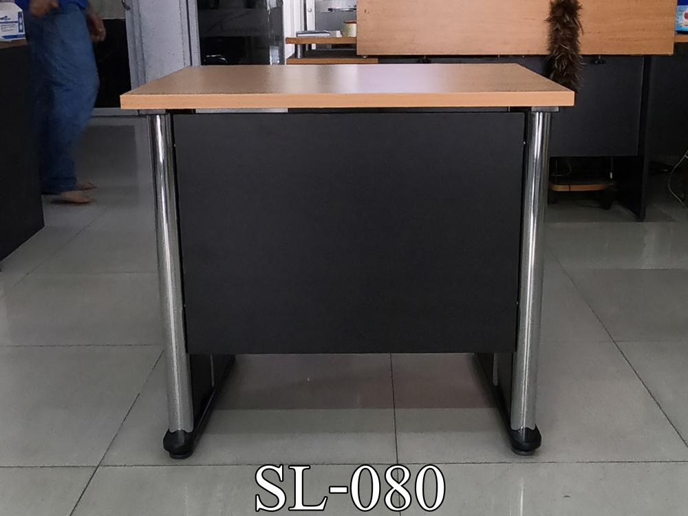 42056::SL-080,SL-080/75::โต๊ะทำงานโล่งขาเหล็กชุปโครเมี่ยม  SL-080 ขนาด ก800xล600xส750 มม. และ SL-080/75 ขนาด ก800xล750xส750 มม. สอบถามผลิตหน้าโต๊ะเมลามินสีอื่นได้ เลือกสีขาโต๊ะ3(สีขาว,สีเทา,สีดำ) บีที โต๊ะเหล็ก