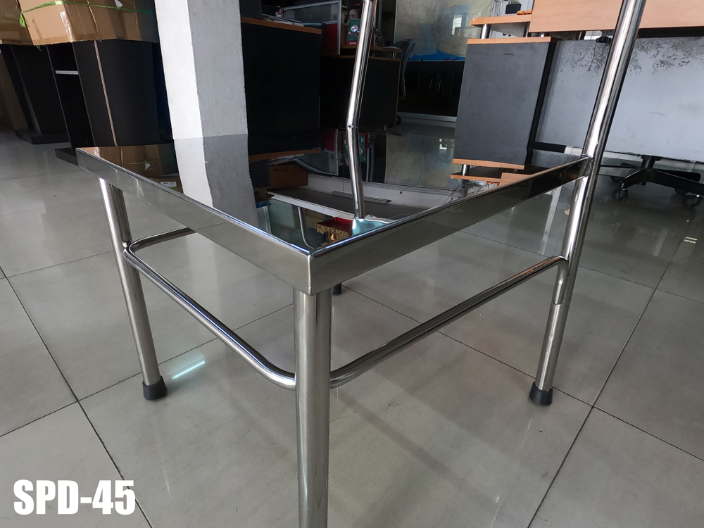 48022::SPD-45::เก้าอี้สแตนเลส มีพนักพิงหลังขนาด450X500X400-820มม. สแตนเลสเกรด304ทั้งตัว หนา1มม.  เก้าอี้สแตนเลส เอสพีดี