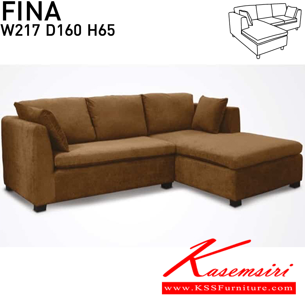 76026::FINA::An Itoki L-shape sofa with cotton/PVC leather-cotton seat, 3 big pillows and 2 small pillows. Dimension (WxDxH) cm : 217x160x65 L-Shape&Corner Sofas