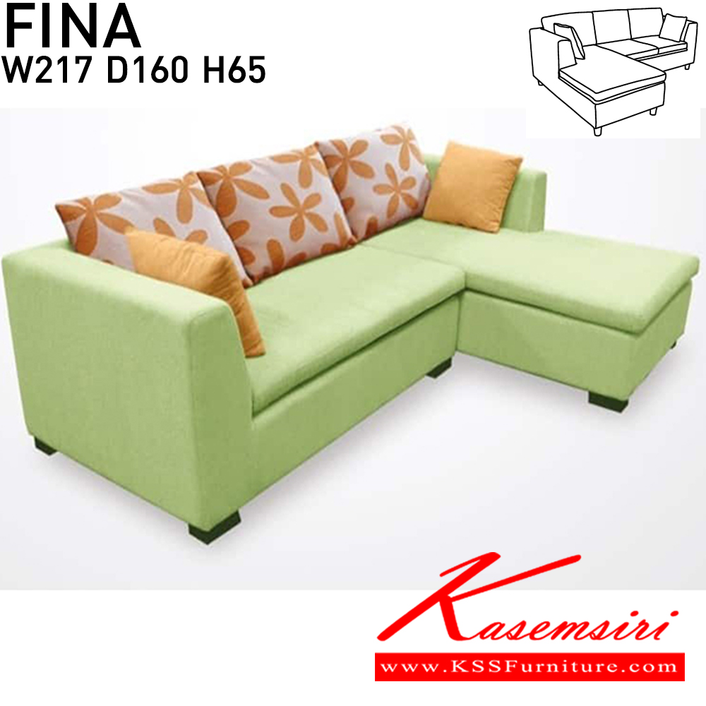 76026::FINA::An Itoki L-shape sofa with cotton/PVC leather-cotton seat, 3 big pillows and 2 small pillows. Dimension (WxDxH) cm : 217x160x65 L-Shape&Corner Sofas