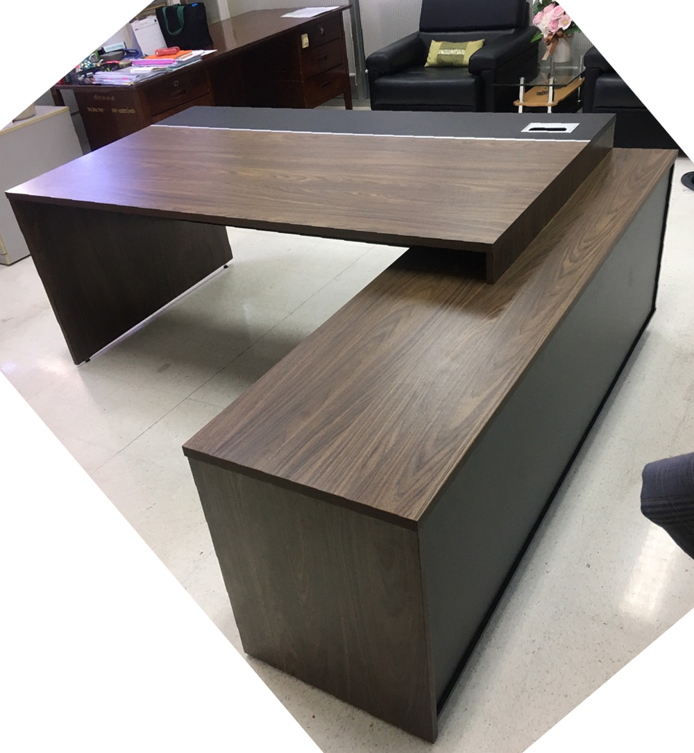 12027::2CF608-615-618-621::A Mo-Tech conference table. Available in 3 colors: Light Grey, Cherry-Dark Grey and Whitewood-Dark Grey MO-TECH Executive desk set