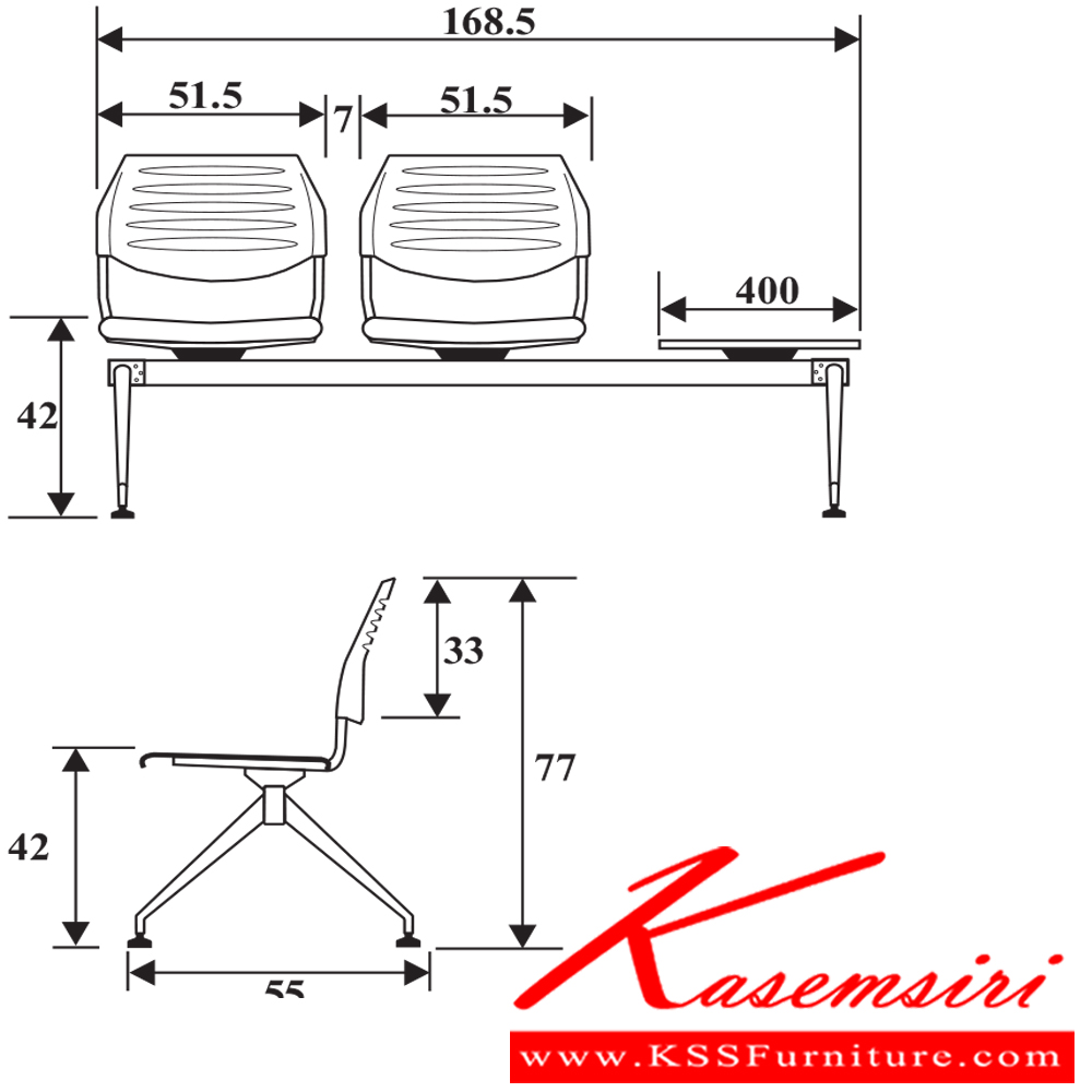 44065::FG2-LT-RT::เก้าอี้อเนกประสงค์ รุ่น FG2-LT-RT ขนาด ก1685xล550xส770ซม. วัสดุ PP เพอร์เฟ็คท์ เก้าอี้อเนกประสงค์