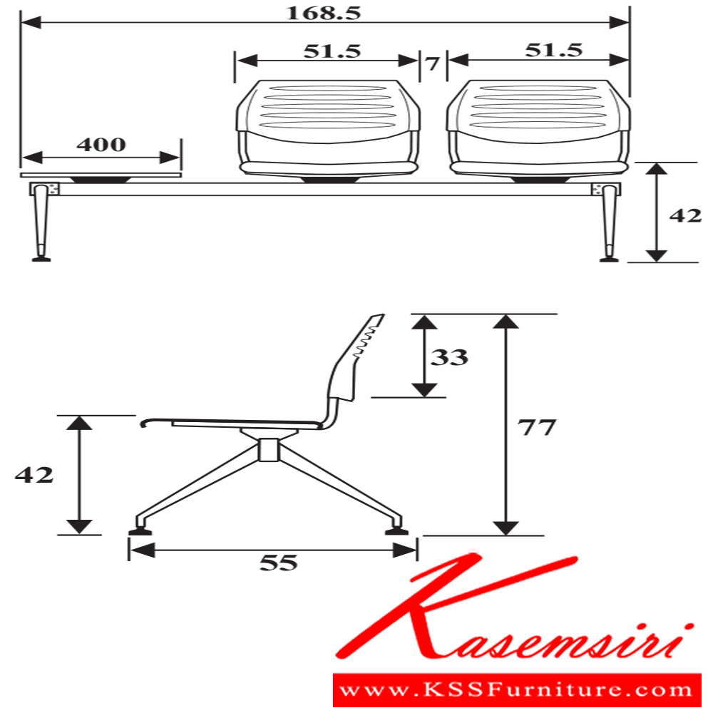 44065::FG2-LT-RT::เก้าอี้อเนกประสงค์ รุ่น FG2-LT-RT ขนาด ก1685xล550xส770ซม. วัสดุ PP เพอร์เฟ็คท์ เก้าอี้อเนกประสงค์