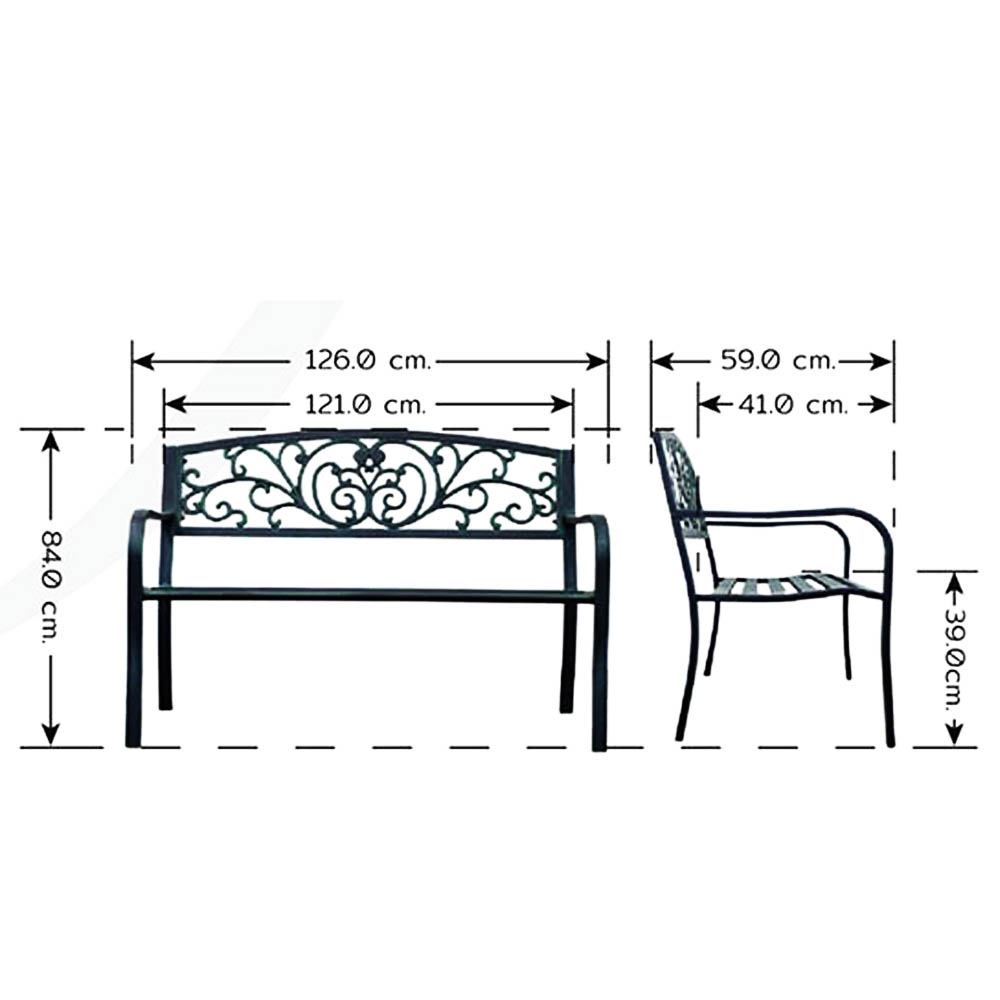 67036::PA-181::ม้านั่งสนาม COSMOS ขนาดW126.0x D59.0x H84.0 cm. พรีลูด เก้าอี้สนาม Outdoor