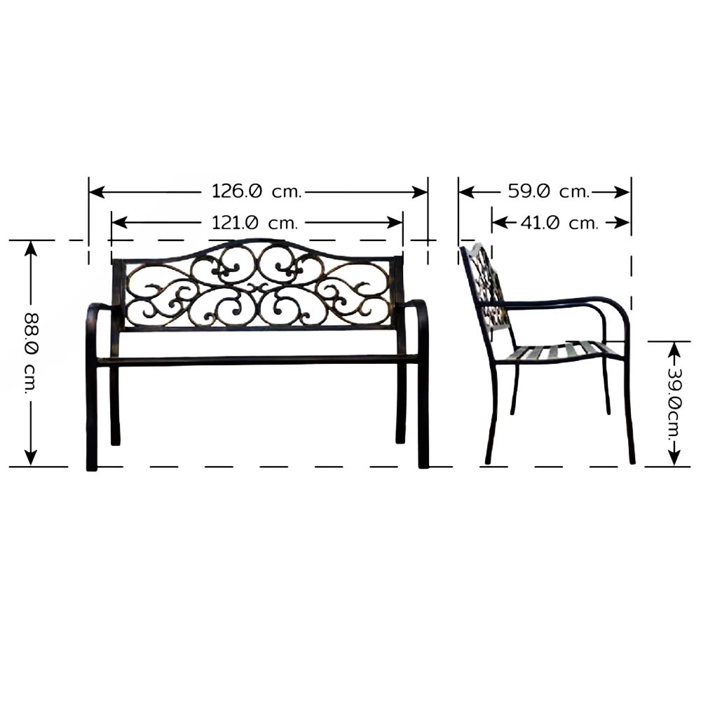 58030::PA-182::ม้านั่งสนาม DAISY ขนาดW126.0x D59.0x H88.0 cm. พรีลูด เก้าอี้สนาม Outdoor